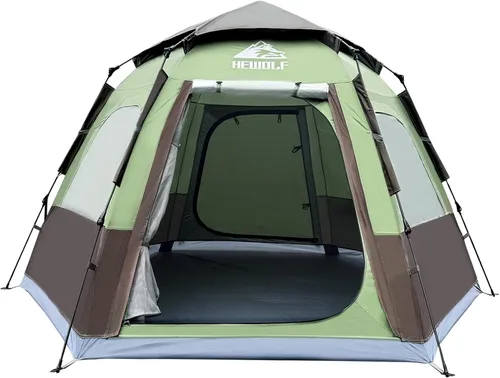 Miniatura 10 de Hewolf Tiendas de campaña para 3-4 personas para camping, tienda instantánea impermeable fácil de desplegar que se instala en 60 segundos