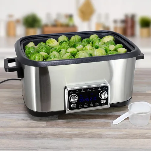 Miniatura 2 de Olla múltiple de lujo 12 en 1 de 8 cuartos con función Sous Vide, olla a presión eléctrica programable con olla antiadherente, tapa de vidrio