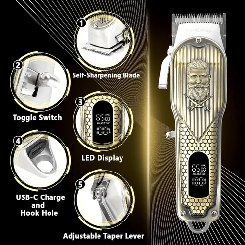 Miniatura 7 de VanEdwinPRO - Cortadora de pelo profesional con rendimiento de corte extra resistente, cortadora de pelo profesional, carcasa de metal