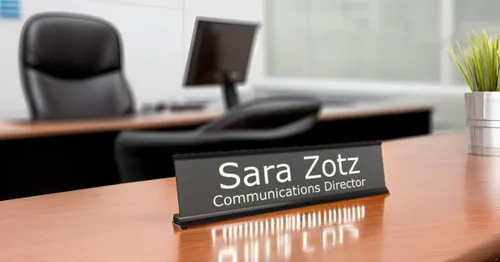 Miniatura 4 de Placa personalizada con nombre de 2 x 8 pulgadas, con soporte para pared o escritorio, personalizable