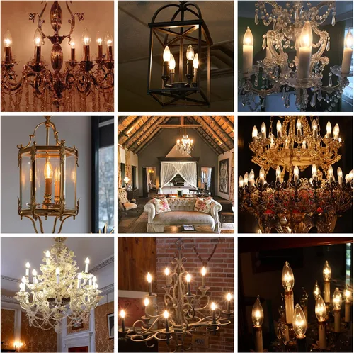 Miniatura 3 de Paquete de 6 bombillas LED Edison B10 C32, equivalente a 25 vatios, base E12, CRI 85-90 2700K blanco cálido, bombilla afilada de vidrio transparente