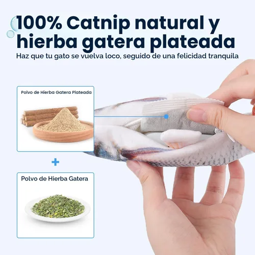 Miniatura 4 de Potaroma - Juguetes para gatos con SilverVine y menta de gato, pescado en movimiento flexible para perros pequeños, de ejercicio, interactivos