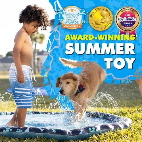 Miniatura 2 de SplashEZ Almohadilla de Salpicaduras Antideslizante para Niños y Perros, 69'' Almohadilla de Salpicaduras Extra Grande con Rociador para Niños