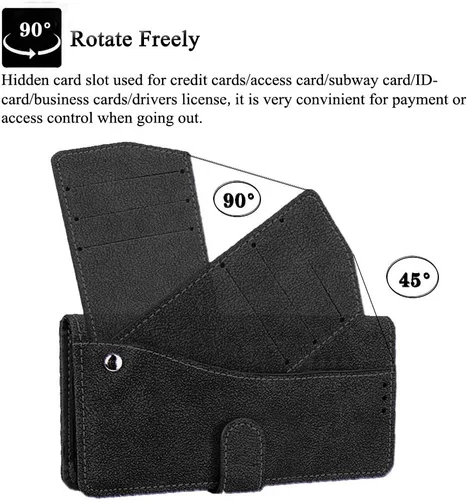 Miniatura 7 de Asuwish Funda tipo cartera para LG Phoenix 2/K8 2016/Escape 3/K350N, funda de cuero de lujo para teléfono con ranura para tarjeta de crédito, Negro