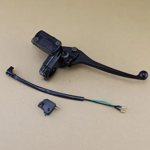 Miniatura 5 de mokuo Conjunto de cilindro maestro de freno de motocicleta del lado derecho con palanca de freno, orificio de espejo de 8mm, manillar de 7/8