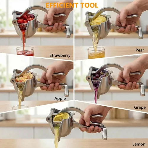 Miniatura 5 de Exprimidor manual y exprimidor de limón, exprimidor de cítricos de aluminio resistente de 0.6L, prensa de naranja, extractor de jugo de mano fácil