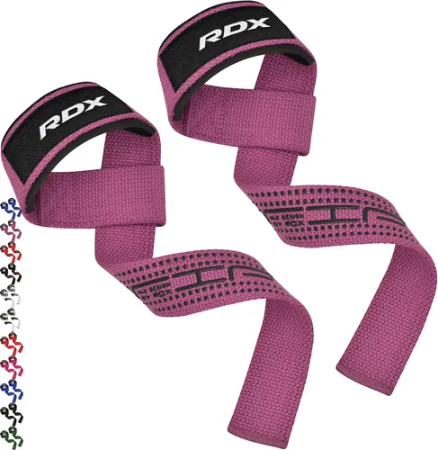 Miniatura 13 de RDX - Correas de elevación para levantamiento de pesas – Correa de muñeca de gimnasio resistente 100% algodón con acolchado de neopreno de 5 mm