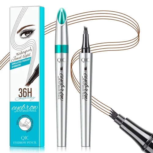 Miniatura 9 de Lápiz de cejas con microcuchilla de 4 puntas para maquillaje natural de cejas, bolígrafo de microblading impermeable y a prueba de manchas