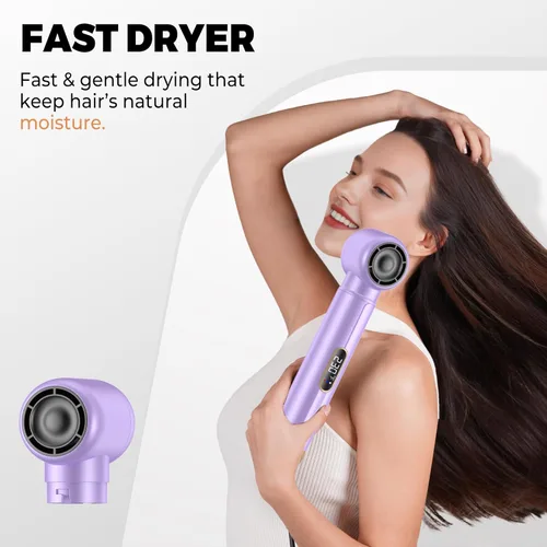 Miniatura 6 de Cepillo secador de pelo 5 en uno con pantalla LCD, cepillo de secado de pelo mejorado para rizar el aire, cepillo redondo iónico para mujeres