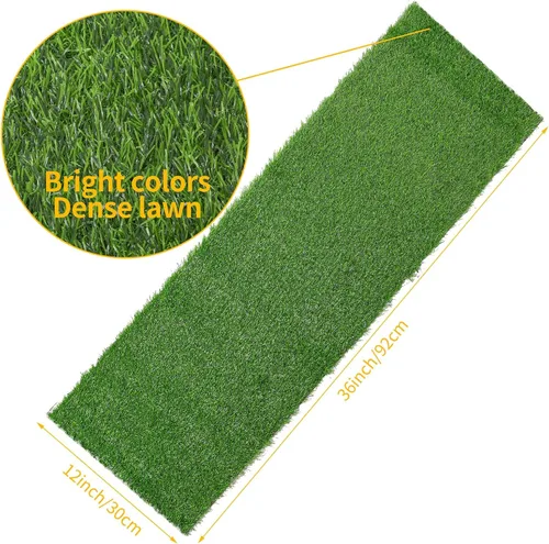 Miniatura 5 de Aneco Camino de mesa de césped artificial, rollo de alfombra de césped sintético de 12 x 36 pulgadas, decoración de mesa de césped para primavera