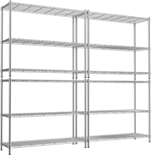 Miniatura 13 de Estantería de alambre resistente de 45 pulgadas de ancho x 20 pulgadas de profundidad x 47 pulgadas de alto, estante de almacenamiento de 3 niveles