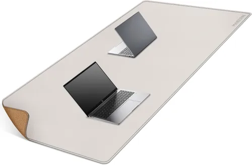 Miniatura 29 de MAIDERN Cubierta de mesa estrecha de 39.4" x 7.9", tapete reversible de cuero y corcho para mesa consola, protector de mesa largo y delgado