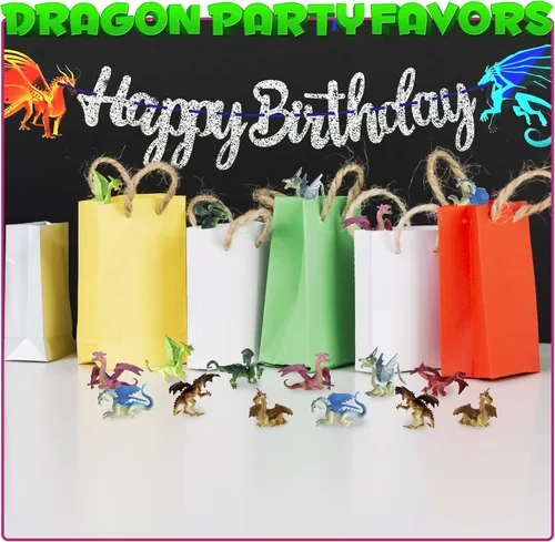 Miniatura 6 de Bedwina Figuras de juguete de mini dragón, paquete de 12 figuras de dragón de goma de plástico de 2 pulgadas en varios colores y estilos, juguetes