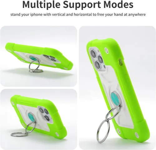 Miniatura 6 de MARKILL Funda compatible con iPhone 14 Pro de 6.1 pulgadas con soporte de anillo integrado, protección contra caídas de grado militar, carcasa