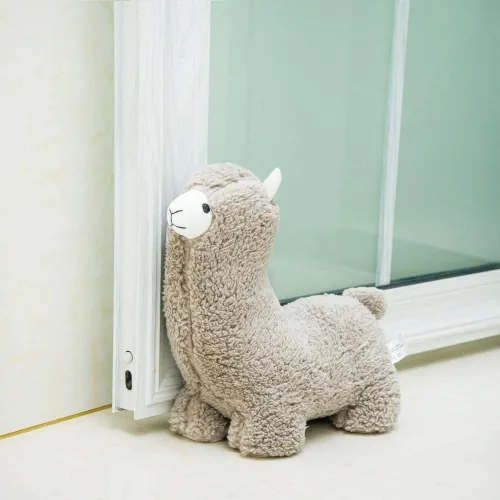 Miniatura 2 de Marwood Lindo tope de puerta decorativo para el hogar y la oficina, tope de puerta interior con peso de alpaca de tela de animal de peluche Gorra