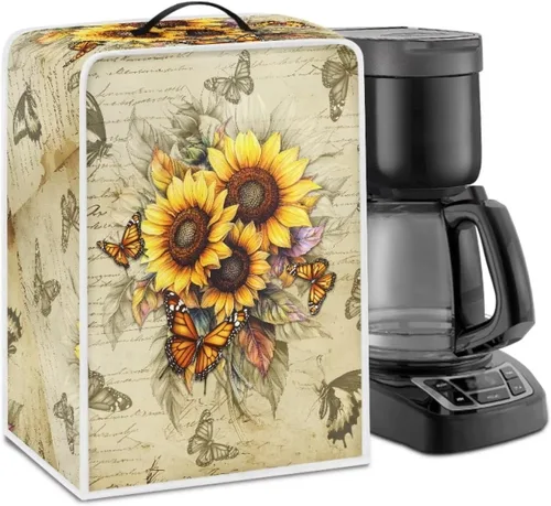 Miniatura 12 de Cubiertas para máquina de café con mango superior, resistentes a las manchas, para mezclador, compatible con la mayoría de cafeteras