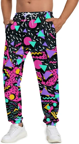 Pantalones deportivos para hombre, disfraces de entrenamiento de los años 80, divertidos pantalones deportivos con bolsillos, pantalones deportivos