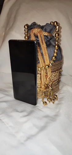 Miniatura 4 de Bolsos Potli de seda bordados a mano para mujer Para salidas nocturnas bodas y fiestas con cordón