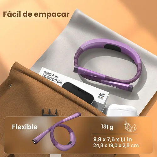 Miniatura 5 de Glocusent Luz de Libro, Luz de Lectura de 3 Colores y 6 Niveles de Brillo, Luz de Cuello Flexible, Luz de Libro Recargable de 80 Horas de Duración
