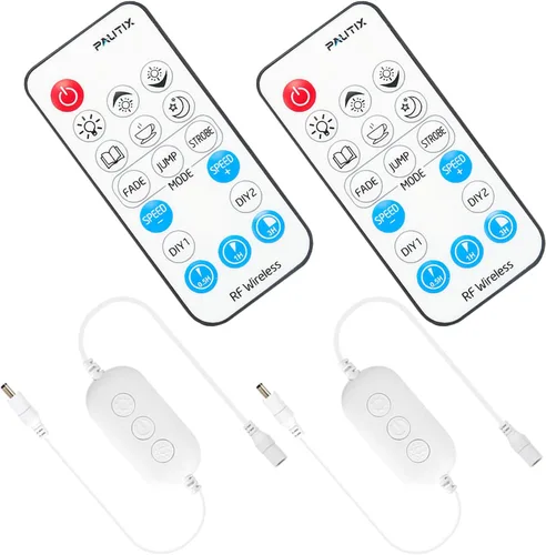 Miniatura 8 de PAUTIX - Control remoto de atenuación RF para tiras de luces LED de un solo color, control remoto inalámbrico de 18 teclas y controlador en línea DC
