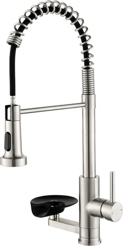 Miniatura 16 de Grifo de cocina sin contacto con rociador extraíble, luz LED, grifo de fregadero de cocina de una sola manija, sensor de movimiento, manos libres, A