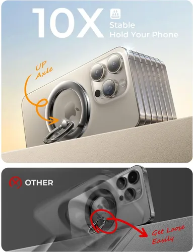 Miniatura 6 de LISEN para soporte de agarre de teléfono Magsafe, soporte de anillo magnético de rotación 360°, anillo magnético para soporte de estuche