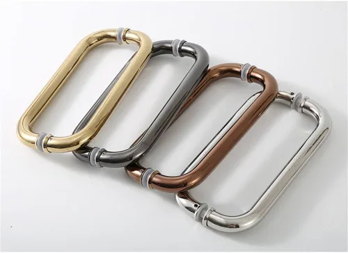 Miniatura 5 de WANLIAN Hardware - Tirador tubular de puerta de ducha de 8 pulgadas para puertas de ducha sin marco, con arandelas (manija de 8 pulgadas) (oro rosa)