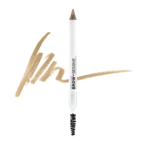 wet n wild Brow-Sessive Brow Makeup Pencil Liner - Brocha de mezcla para maquillaje de cejas, precisa, punta fina, forma, define, rellenos, rubio