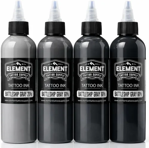 Miniatura 33 de Element Tattoo Supply - Tinta de tatuaje negra prémium - Tinta de tatuaje profesional y suministros para contorno, sombreado y mezcla - Tinta