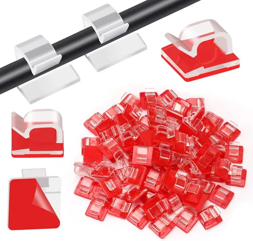 Miniatura 8 de PETKNOWS 120 clips de montaje de tiras de luz, color blanco, autoadhesivos, sujetadores de luz LED, soporte de montaje, abrazadera de cable