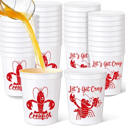 Miniatura 8 de Funnymoom 24 tazas temáticas de los años 90 de 16 onzas, reutilizables, gruesas, retro, para fiesta, de plástico, rosa, rojo y azul, retro, música