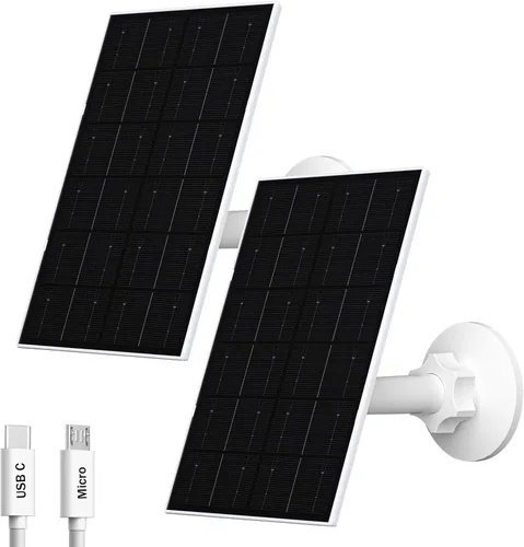 Miniatura 7 de Zivif Panel Solar USB para Cámara de Seguridad, Cargador Solar de 4W para Cámara de Batería Recargable, Resistente al Agua IP66, Montura Ajustable 1