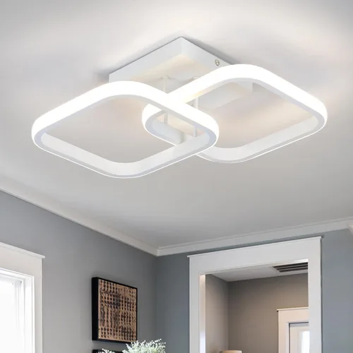 Miniatura 10 de CANEOE Luminaria de Techo LED, 4500K Luminarias Modernas para Pasillo Iluminación de Techo, Luces Cuadradas Negras Pegadas al Techo para Baño Negro