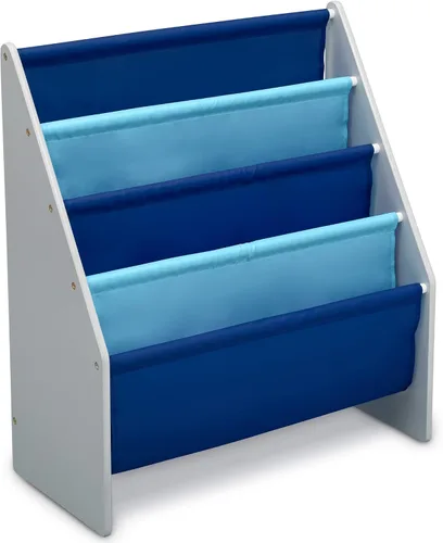 Miniatura 3 de Estantería para libros y juguetes Delta Children, en color gris/azul y organizador de juguetes Spider Man con contenedores de madera de ingeniería