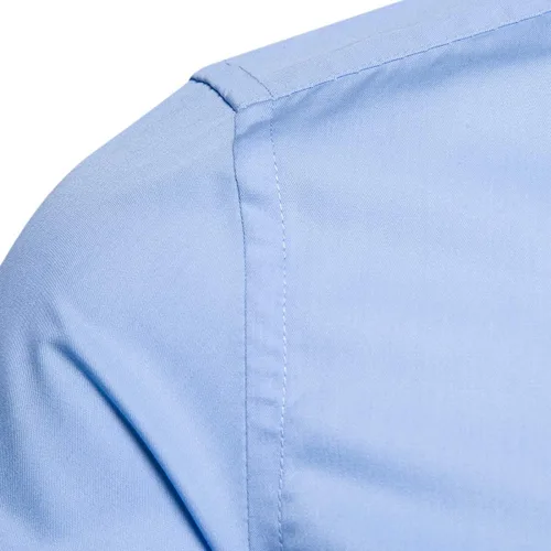 Miniatura 5 de LOCALMODE Camisa de vestir de algodón ajustada para hombre de manga larga con botones