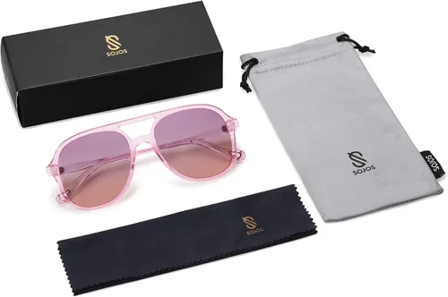 Miniatura 5 de SOJOS Retro Square Polarized Aviator Trendy Sunglasses for Women and Men