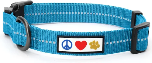 Miniatura 17 de Pawtitas - Collar reflectante para perro - Nombre y número de teléfono personalizados, ajustable para perros pequeños y cachorros - Morado Púrpura