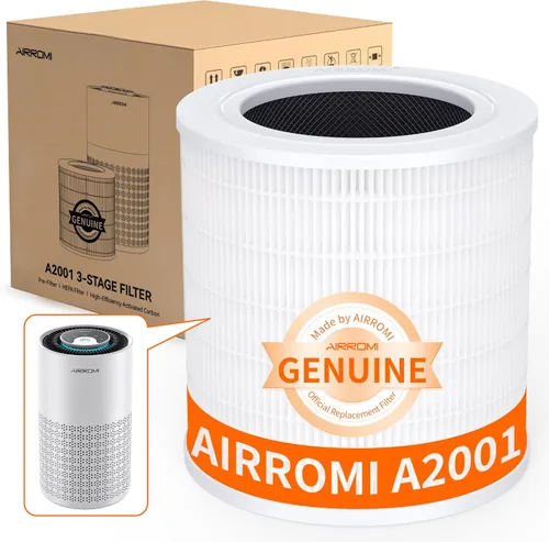Miniatura 11 de AIRROMI Reemplazo del purificador de aire HEPA A2001: filtro original 3 en 1, elimina el 99.97% de las partículas de 0.3 micrones, filtro de carbón