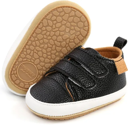 Baby Shoes Boy Girl Infant Sneakers Anti Skid PU Leather Unisex-Baby Newborn First Walking Crib Shoes