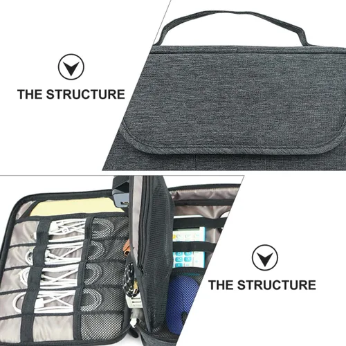 Miniatura 8 de Multi-Layer Electronic Organizer Bag with Tablet Pocket Portable Cable Storage Pouch for Travel Impact and Dust Resistant Digital Accessories Case