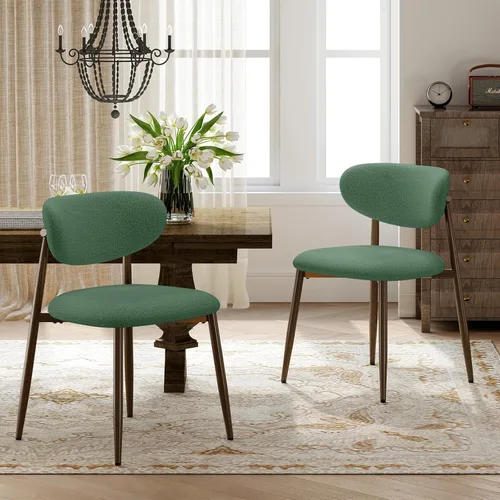 Miniatura 25 de MALOL Juego de 2 sillas de comedor, sillas de cocina con respaldo curvado con patas de metal y almohadillas antideslizantes, silla de comedor