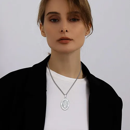 Miniatura 90 de U7 Saint Benedict/Michael Medal Necklace, 316L Stainless Steel Virgin Mary Necklace for Men Women, Bible Verse Protection Necklace Catholic