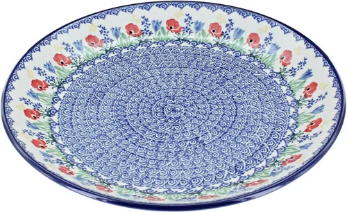 Miniatura 26 de Cerámica pulida de rosa azul – Plato de cena Athena marrón – 10.5 pulgadas de diámetro – Ideal para comidas diarias, comidas informales o como