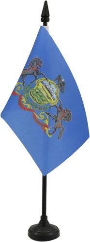 Miniatura 21 de Bandera de mesa de Colorado de 4 x 6 pulgadas, bandera de escritorio del estado de Colorado de EE. UU., 5.9 x 3.9 in, palo y base de plástico negro