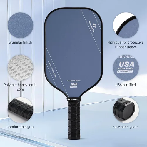 Miniatura 3 de Raqueta de pickleball FH-500 T700, raqueta de pickleball ofensiva de 0.551 in de grosor a dos manos, velocidad y control