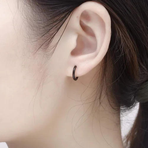 Miniatura 4 de Aretes de aro finos de acero inoxidable quirúrgico de 0.236 in0.315 in0.394 in, aretes de aro pequeños para mujeres y hombres