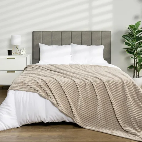 Miniatura 31 de PAVILIA Manta de forro polar súper suave, manta de franela de felpa mullida, cálida y acogedora manta de microfibra acanalada para sofá o cama, Negro