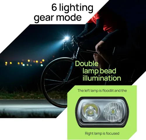 Miniatura 4 de Luces inteligentes para bicicleta delanteras y traseras, kit R15, recargable por USB C con detección automática de frenos, 500 lúmenes impermeable