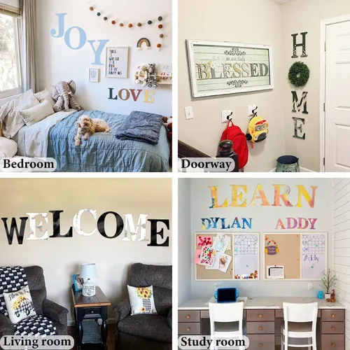 Miniatura 5 de Letra de madera de 12 pulgadas, letras de madera para decoración de pared, letras de madera en blanco sin terminar de 1/5 pulgadas para decoración