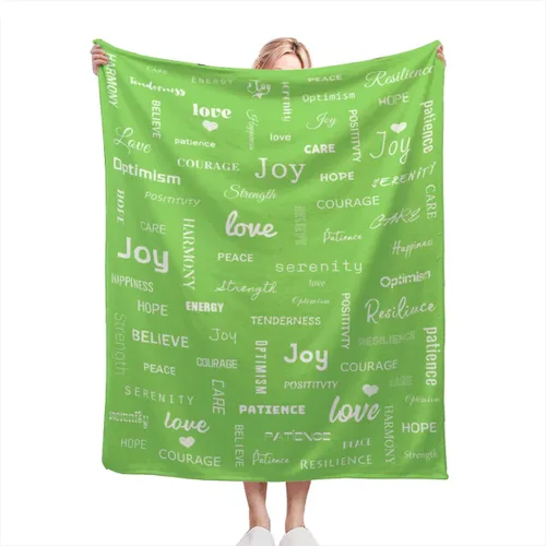 Miniatura 25 de Manta curativa, manta de regalo para mujeres y hombres, cálido regalo inspirador, manta de forro polar suave con energía positiva, comodidad, amor